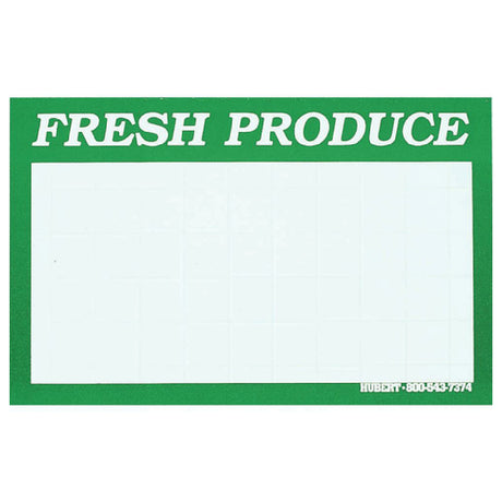 Hubert 89719 - Sign Card, "Fresh Produce" Imprinted, 11" X 7"