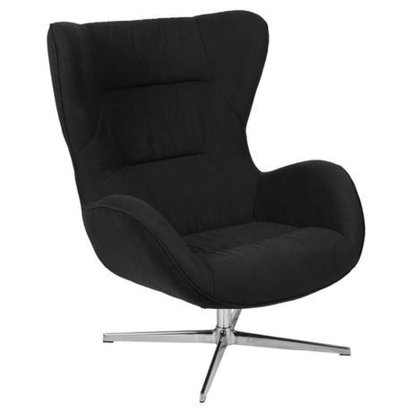 Flash Furniture ZB-WING-BK-FAB-GG Black Fabric Swivel Wing Chair [ZB-WING-BK-FAB-GG]