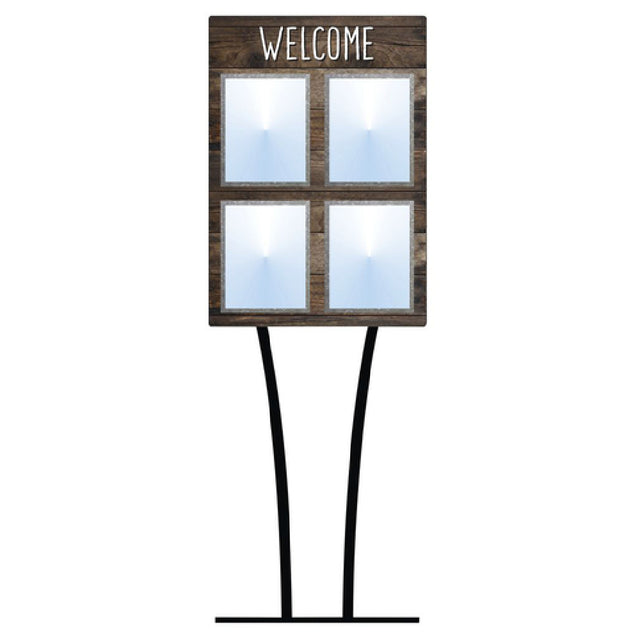Hubert 42451 - Menu Board, 4-pocket, Floor Stand