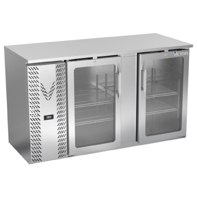 Victory VBBN58HC-G-S - Back Bar Refrigerator, Two-section, 58"W X 25-11/16”D X 34"H