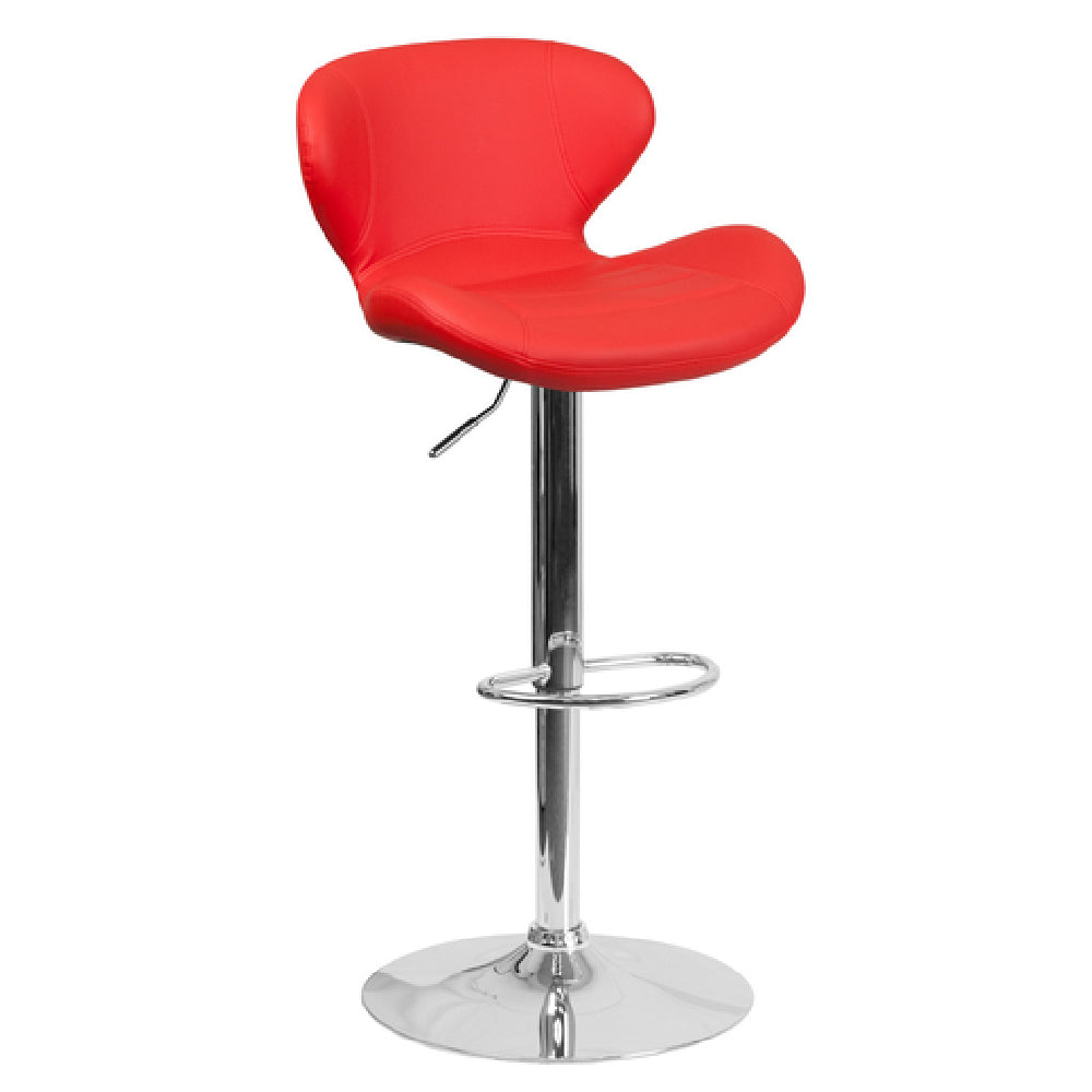 Flash Furniture CH-321-RED-GG Swivel Bar Stool Adjustable Height Contemporary Style