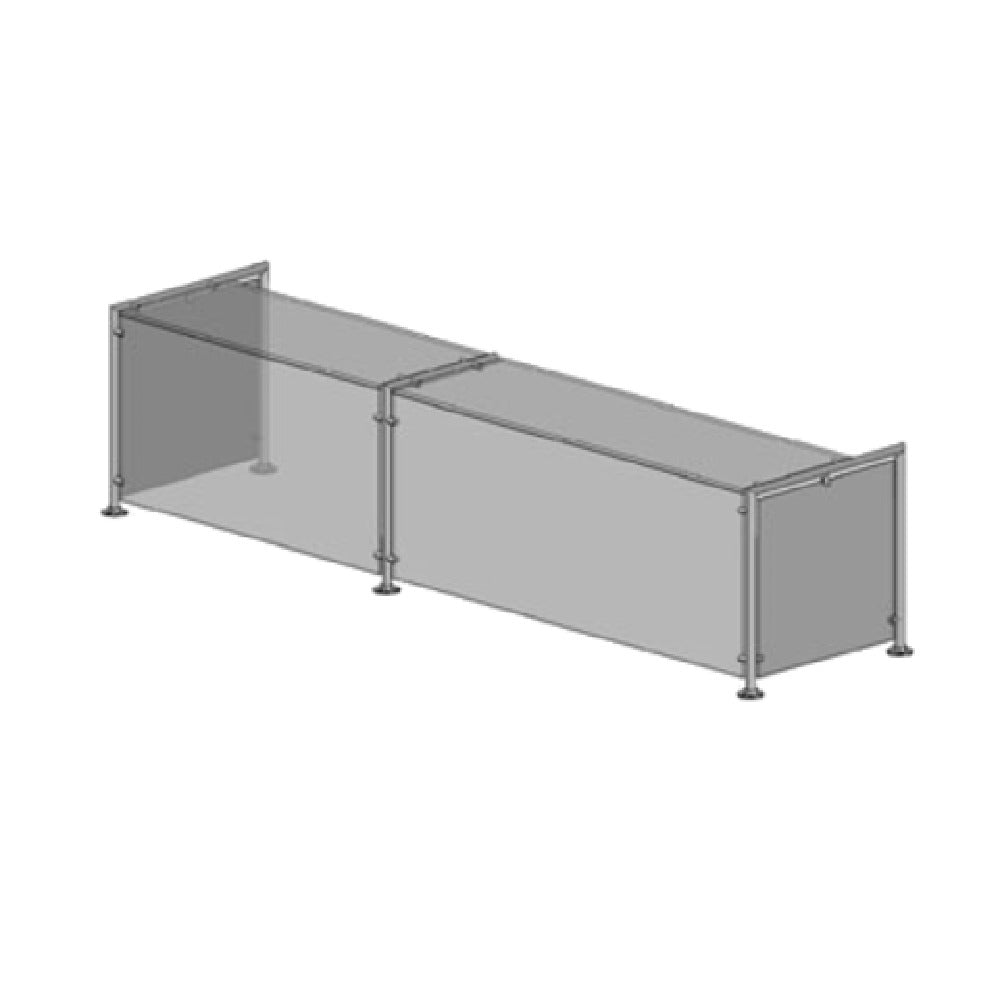 Premier Metal & Glass FM2N 1Guard™ Fixed Full-Service Sneeze Guard Single Sided Guard With Top Shelf