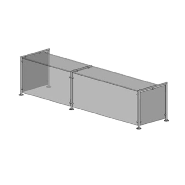 Premier Metal & Glass FM2N 1Guard™ Fixed Full-Service Sneeze Guard Single Sided Guard With Top Shelf