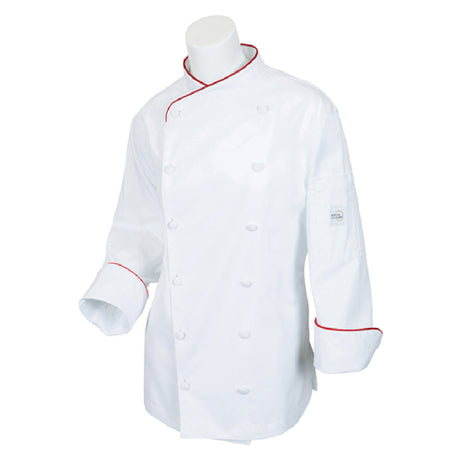 Mercer Culinary M62045WR1X Renaissance Women's Jacket Scoop Neck (12) Cloth Covered Buttons