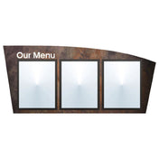 Hubert 21358 - Menu Board, 3-pocket, Wall-mount