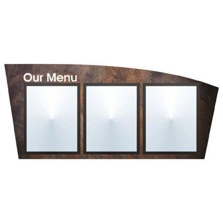 Hubert 21358 - Menu Board, 3-pocket, Wall-mount