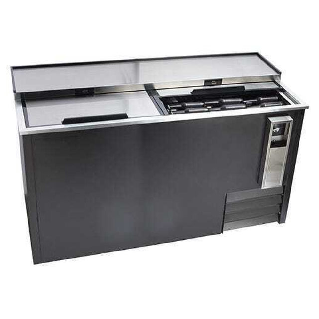 Hubert 44350 - Kratos® Commercial Bottle Cooler, 64 3/10"W X 27"D X 35"H, (2) Sliding Lids