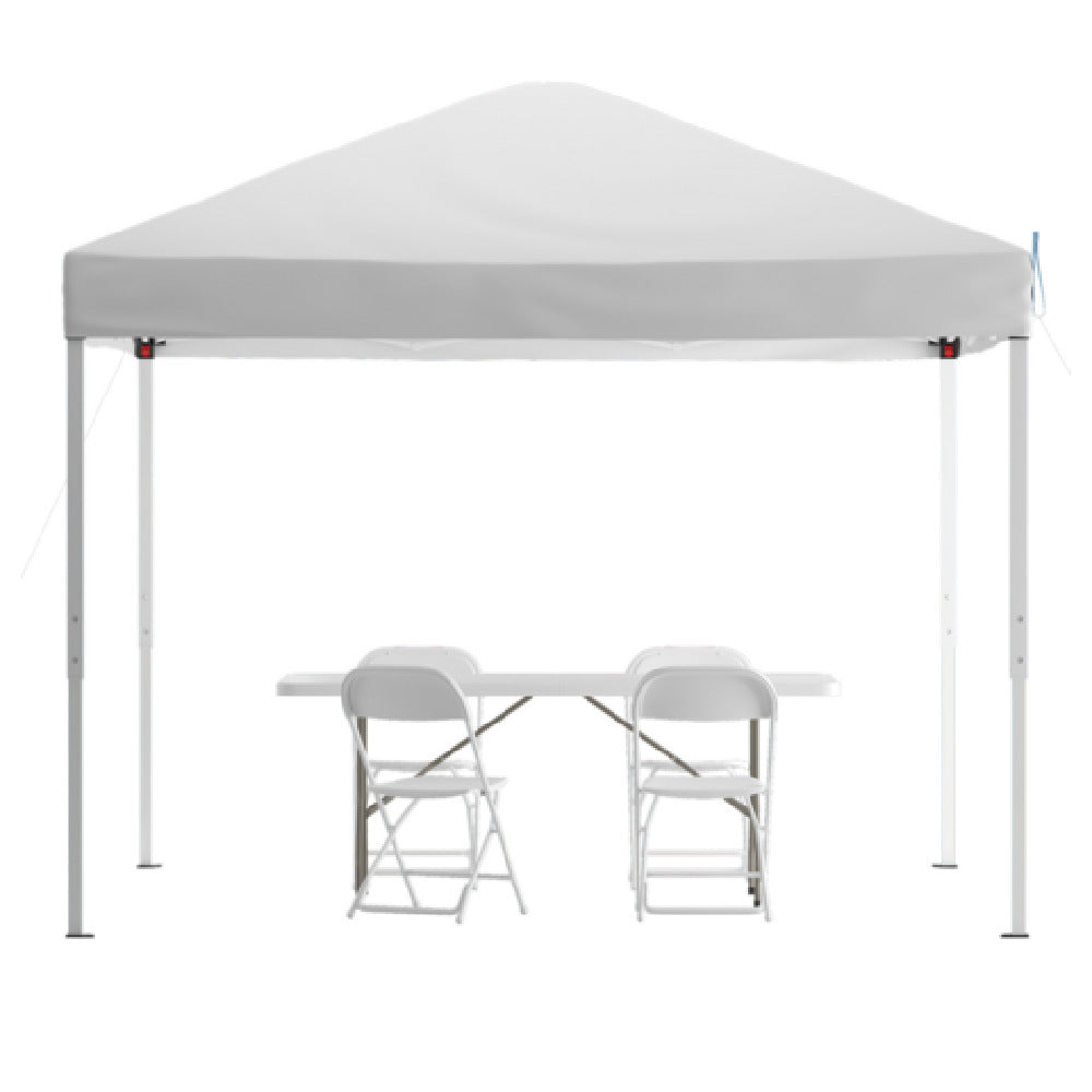 Flash Furniture JJ-GZ10183Z-4LEL3-WHWH-GG Otis Pop-up Canopy Tend And Folding Chair Set