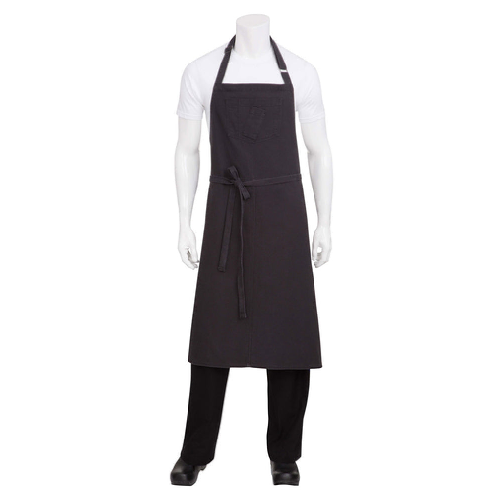 Chef Works ABCKV003-SGY-0 Rockford Chefs Bib Apron 40"L X 39"W Adjustable Metal Neck Buckle