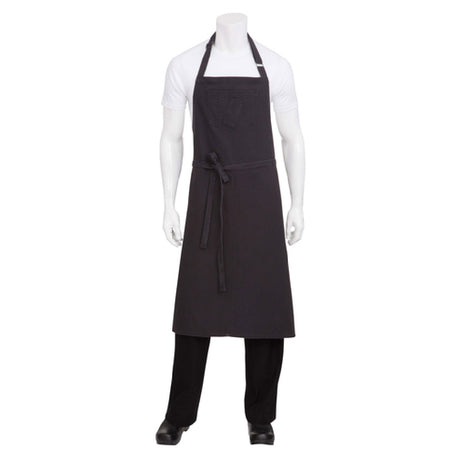 Chef Works ABCKV003-SGY-0 Rockford Chefs Bib Apron 40"L X 39"W Adjustable Metal Neck Buckle