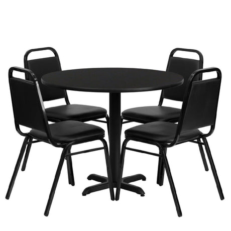 Flash Furniture HDBF1001-GG Table And Banquet Chair Set Includes (1) 36" Dia. X 30"H Table