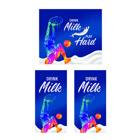 Hubert 87901 - Magnetic Side Panels, "Drink Milk, Play Hard"