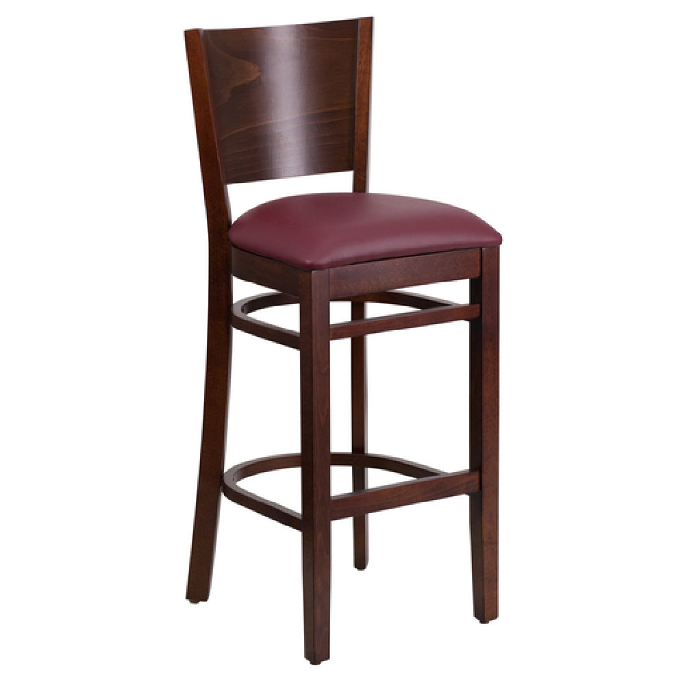 Flash Furniture XU-DG-W0094BAR-WAL-BURV-GG Lacey Series Restaurant Bar Stool Solid Wood Back