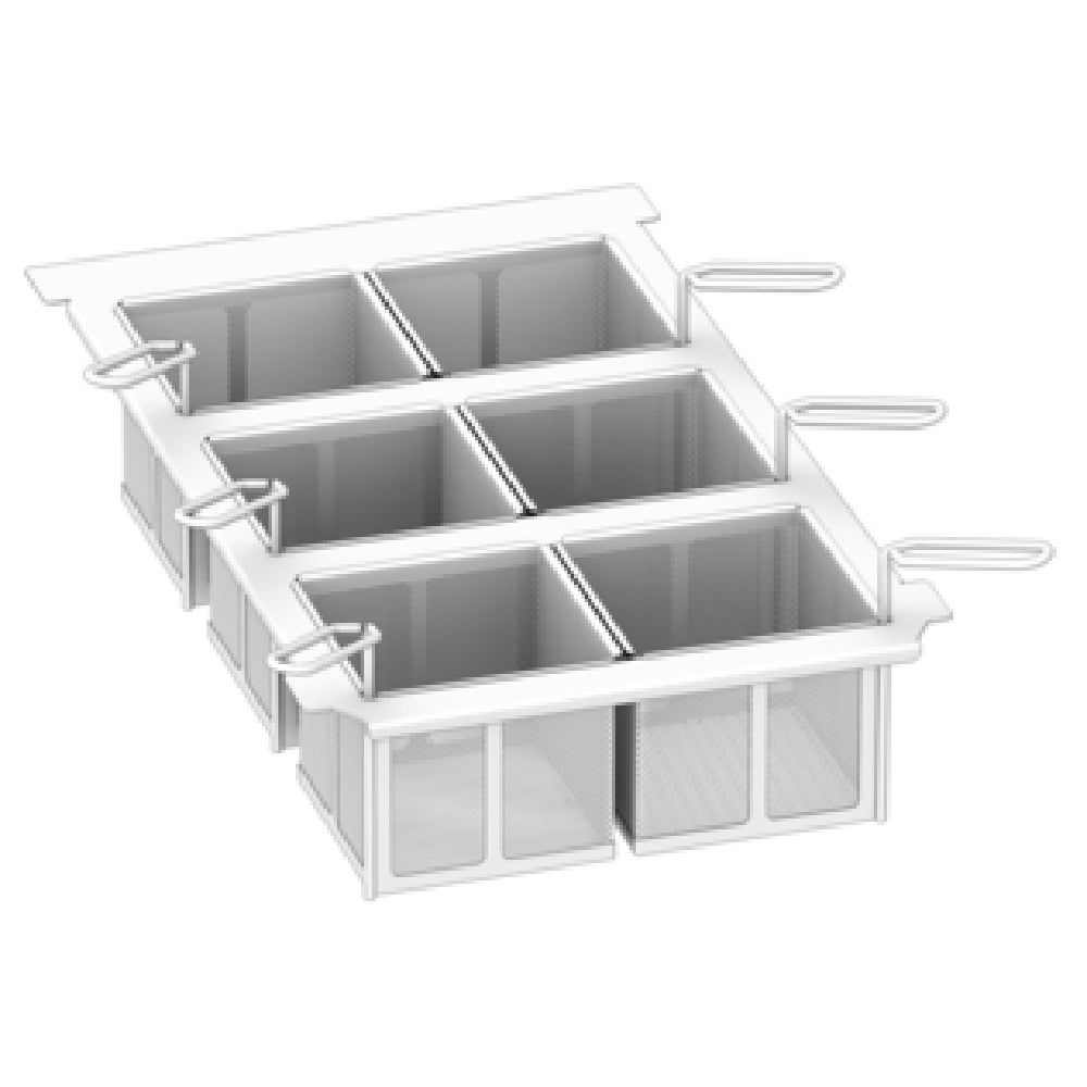 Rational 60.75.305 Portion Basket Kit Includes (6) 1/6 GN Perforated Baskets And Frame