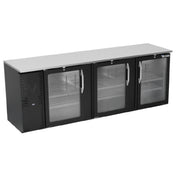 Victory VBBN94HC-G-B - Back Bar Refrigerator, Three-section, 94"W X 25-11/16"D X 34"H