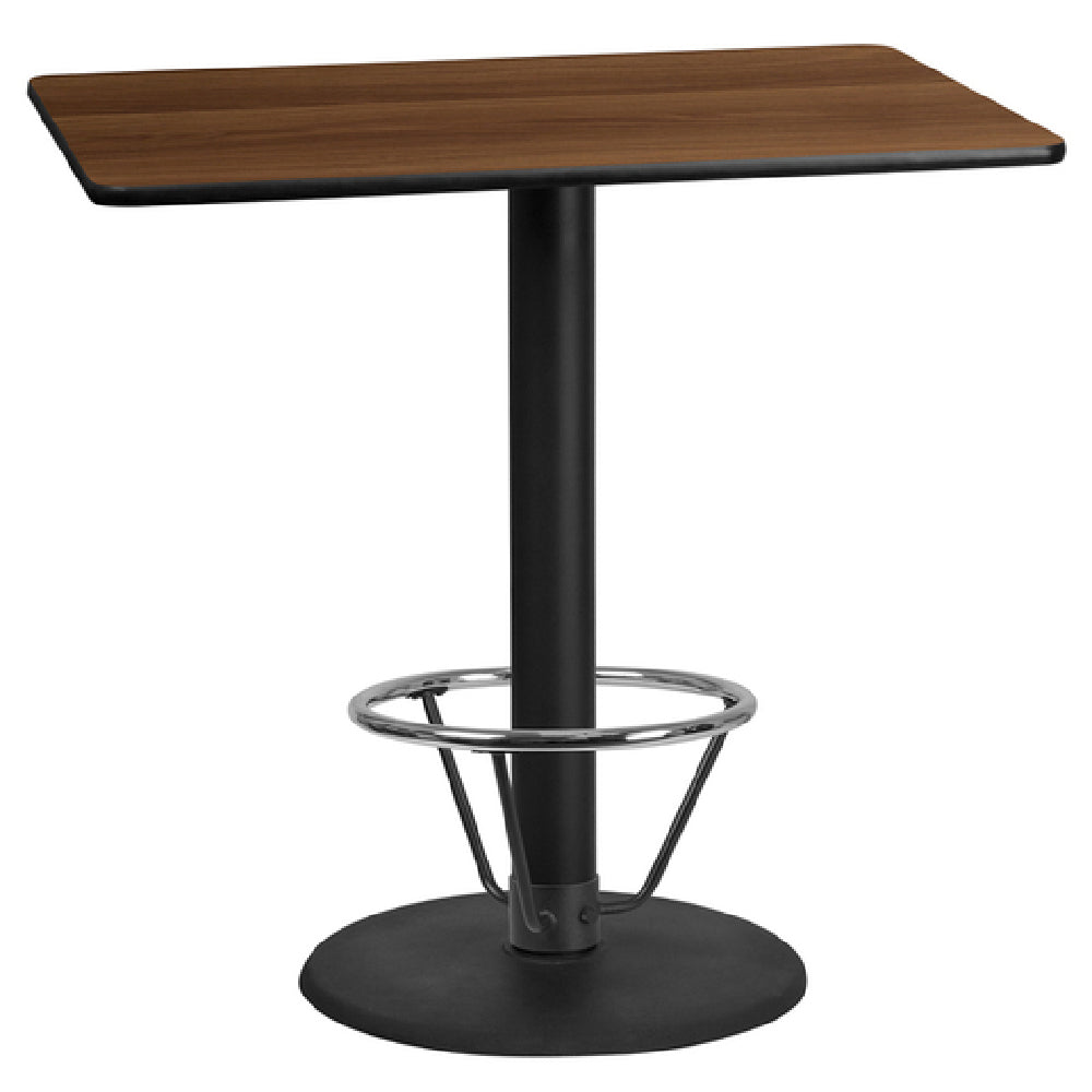 Flash Furniture XU-WALTB-3048-TR24B-4CFR-GG Table 48"W X 30"D X 43-1/8"H Bar Height