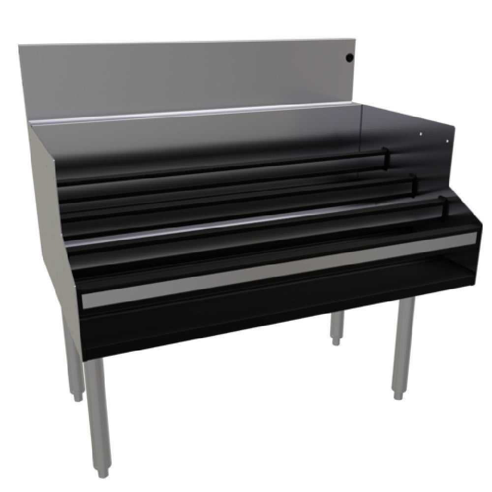 Glastender LDA-36S Underbar Liquor Steps Free Standing 36"W X 24"D (aligns With 19" Deep Units With Single Speed Rail)