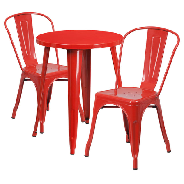 Flash Furniture CH-51080TH-2-18CAFE-RED-GG Table And Chair Set Includes (1) 24" Dia. X 29"H Table