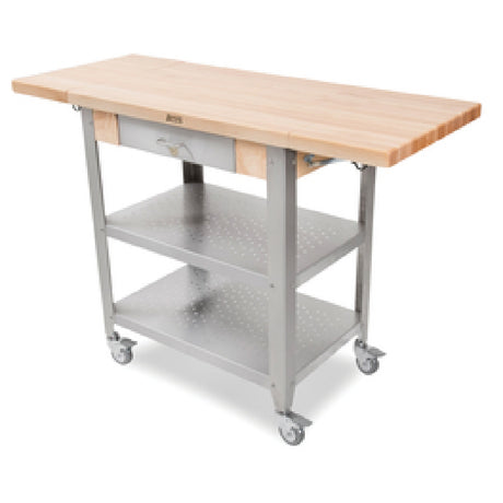 John Boos CUCE50 Cucina Elegante Cart 50"W X 20"D X 35"H Overall Size 1-1/2" Thick Edge Grain Top