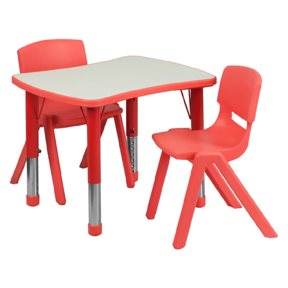 Flash Furniture YU-YCY-098-0032-RECT-TBL-RED-GG Preschool Activity Table Set Includes (1) Table: 26-5/8"W X 21-7/8"D X 14-1/2" 23-3/4" Adjustable Height