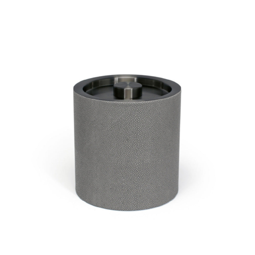 FOH RIB040GYL21 3.5qt Round Belize Ice Bucket Smoke With Matte Black Lid Includes One RIB018GYL21-BTM 3.5qt Round Belize Ice Bucket Base Smoke