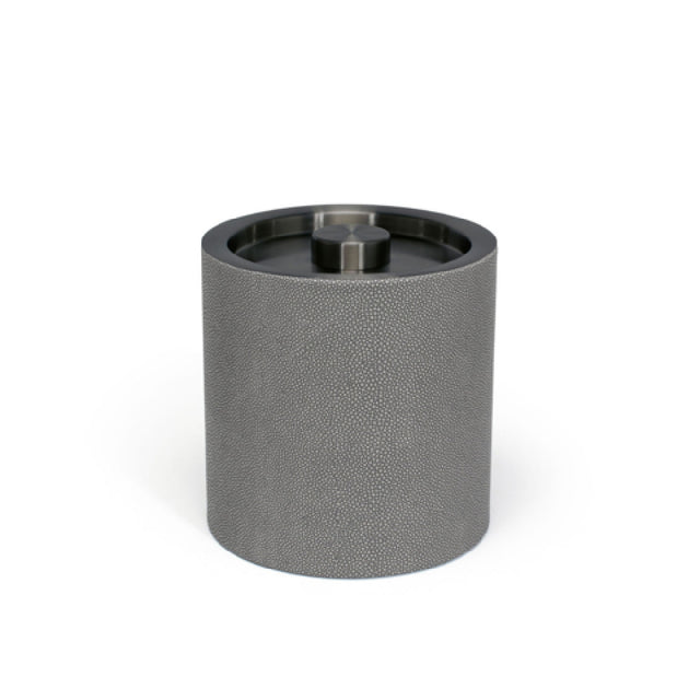 FOH RIB040GYL21 3.5qt Round Belize Ice Bucket Smoke With Matte Black Lid Includes One RIB018GYL21-BTM 3.5qt Round Belize Ice Bucket Base Smoke