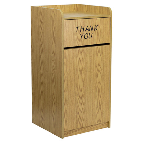 Flash Furniture MT-M8520-TRA-OAK-GG Trash Receptacle 36 Gallon 22"W X 21-3/4"D X 46"H