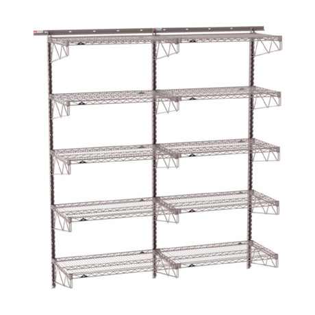 Metro SW-2172K4-85-5TIER - SmartWall Tall Wall Shelving Kit, Double-wide, Five-tier