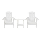 Flash Furniture JJ-C14501-2-T14001-WH-GG Adirondack Chairs With Side Table (2) Chairs