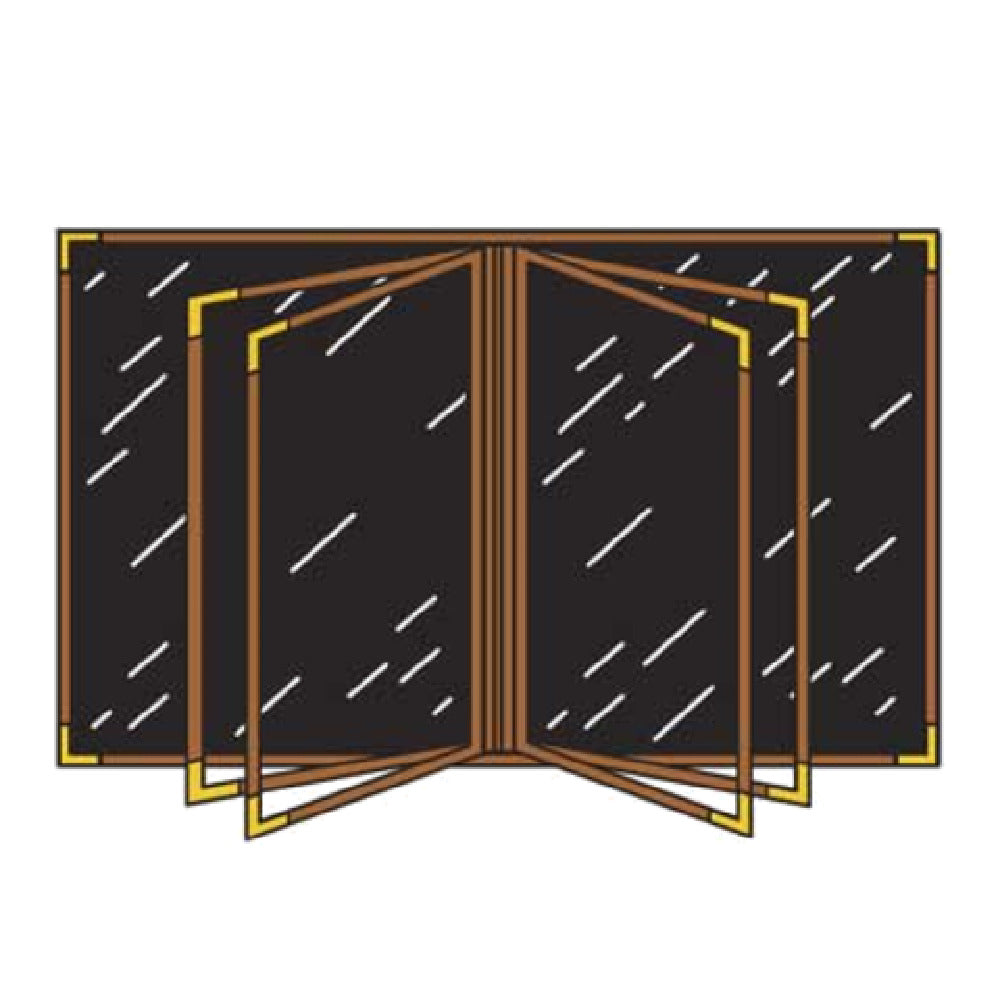 Menu Solutions RS170BA Menu Cover Holds 4-1/4" X 11" Insert Six Panel Booklet