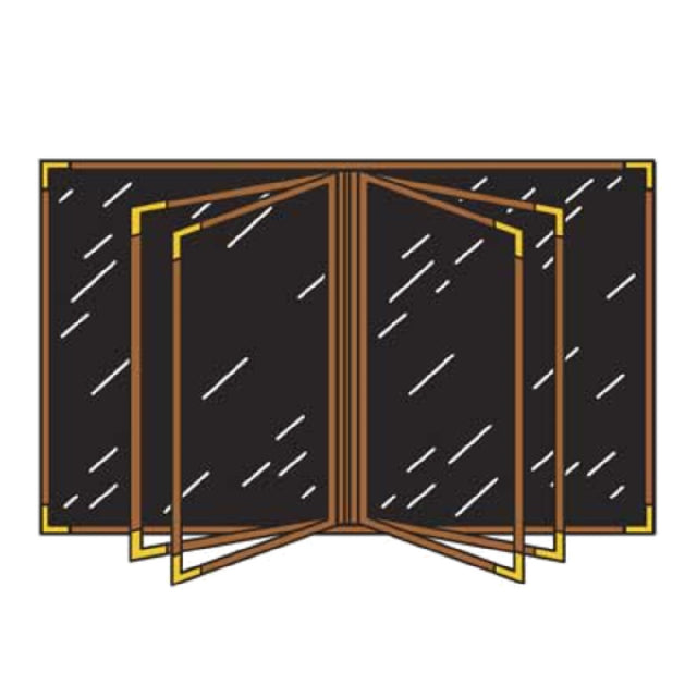 Menu Solutions RS170BA Menu Cover Holds 4-1/4" X 11" Insert Six Panel Booklet