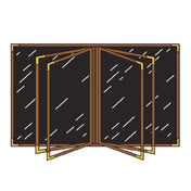 Menu Solutions RS170BD Menu Cover Holds 4-1/4" X 14" Insert Six Panel Booklet