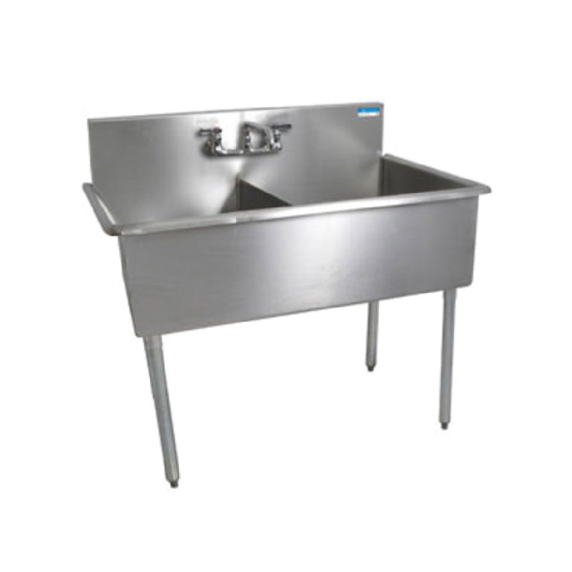 BK Resources BK8BS-2-18-12 Budget Sink Two Compartment 39"W X 21-1/2"D X 41"H Overall Size