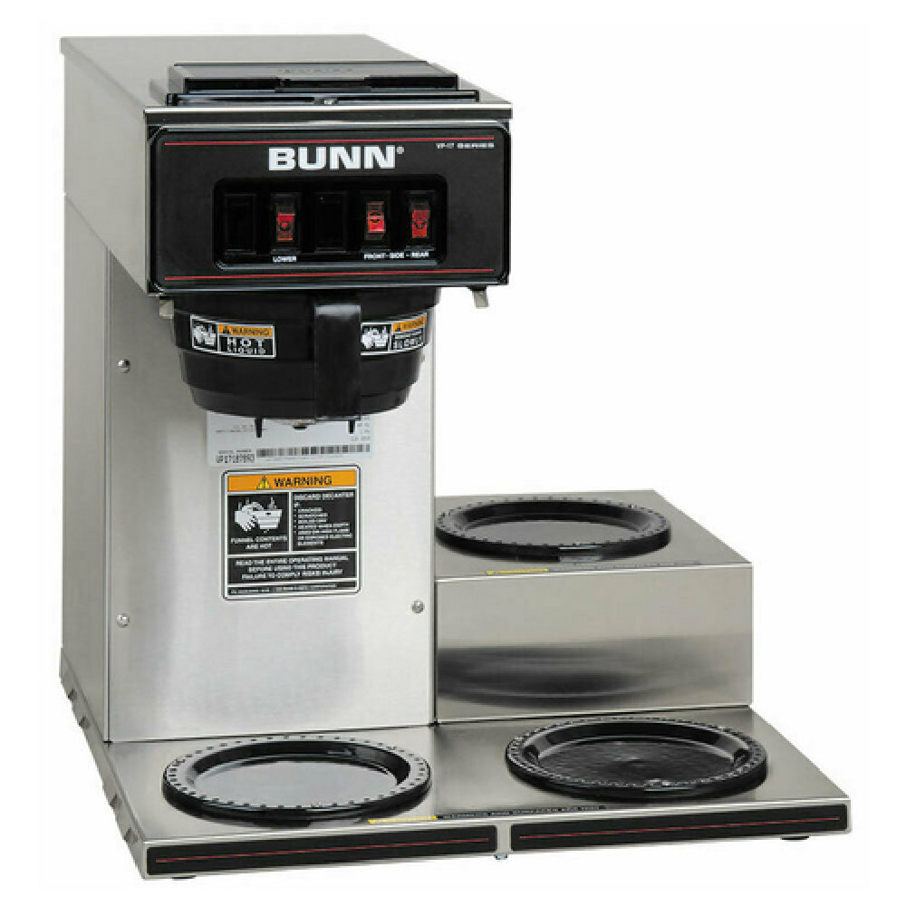 Bunn 13300.0003 VP17-3 Coffee Maker Pourover Type Brews 3.8 Gallons Per Hour Capacity