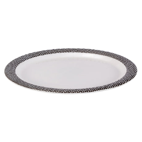 Bon Chef 53926WHITE-BLK Dinner Plate 11" Dia. Round