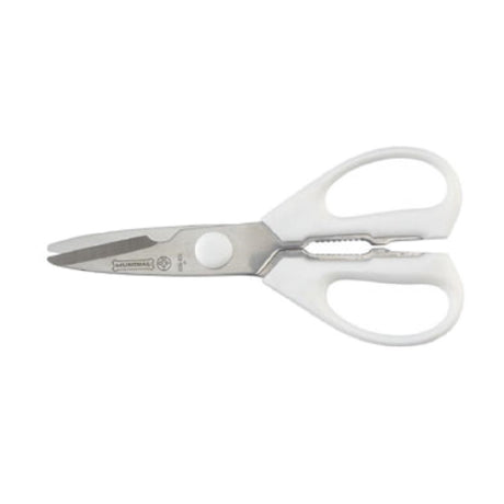 Mundial W656R - Take-A-Part Kitchen Shears, Rounded Tips, Molded White Polypropylene Handles (bulk)