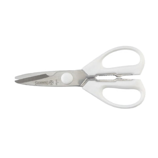 Mundial W656R - Take-A-Part Kitchen Shears, Rounded Tips, Molded White Polypropylene Handles (bulk)