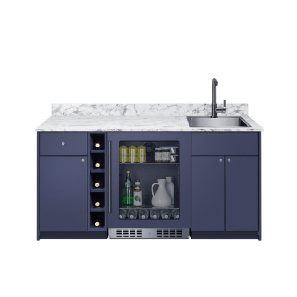 Summit OASISMN33 - Turnkey Oasis Wet Bar, ADA-height, Midnight Navy Finish