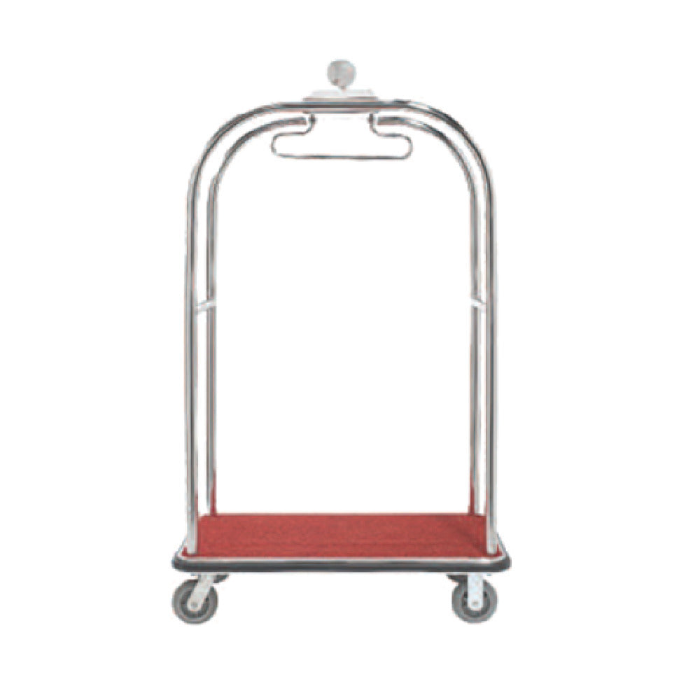 Aarco LC-3C Luggage Cart 26-1/4"W X 45"L X 75"H 1-1/2" Dia. Tubular Chrome Frame