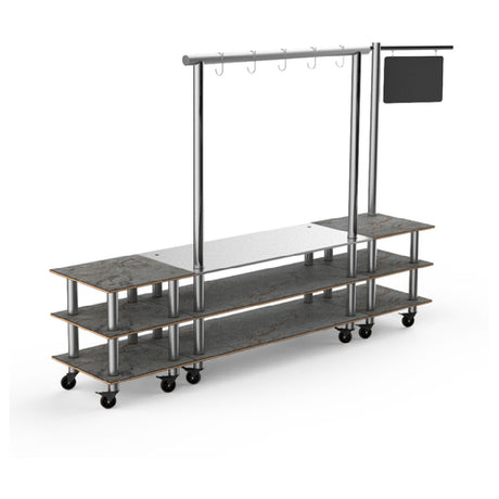 Steelite MGCMLA02GSXW Mogogo Buffet Solutions Modular Pro Salsa Bar Station 3-tier