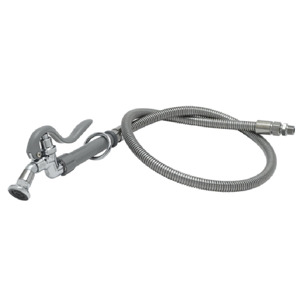 T&S Brass B-2137 Angle Spray Valve 2.2 GPM Rosespray Outlet 50" Flexible Stainless Steel Hose