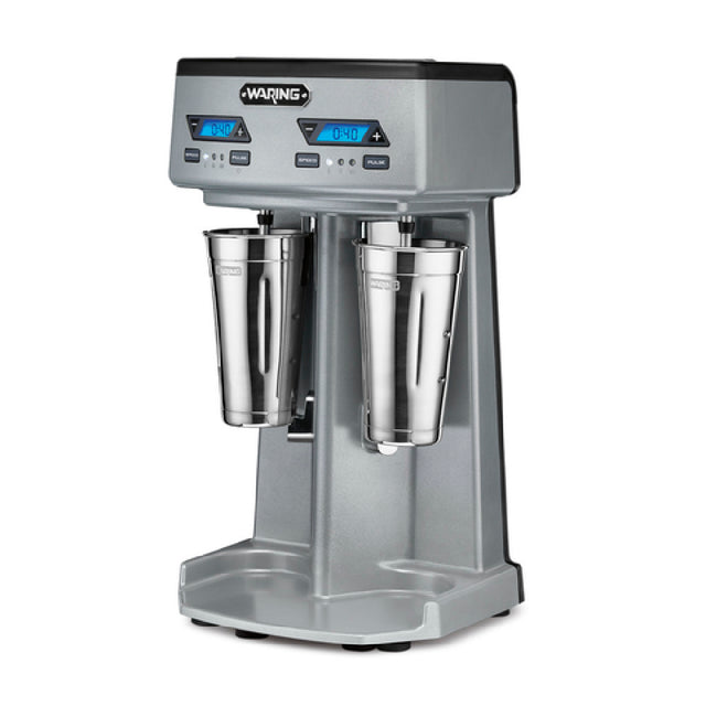 Waring WDM240TXK Mix Perfect Drinks One Or Two At A Time With The Waring® WDM240TXE/K Heavy-Duty Double-Spindle Drink Mixer With Timer. Automatic Shutoff Lets You Attend To Other Tasks