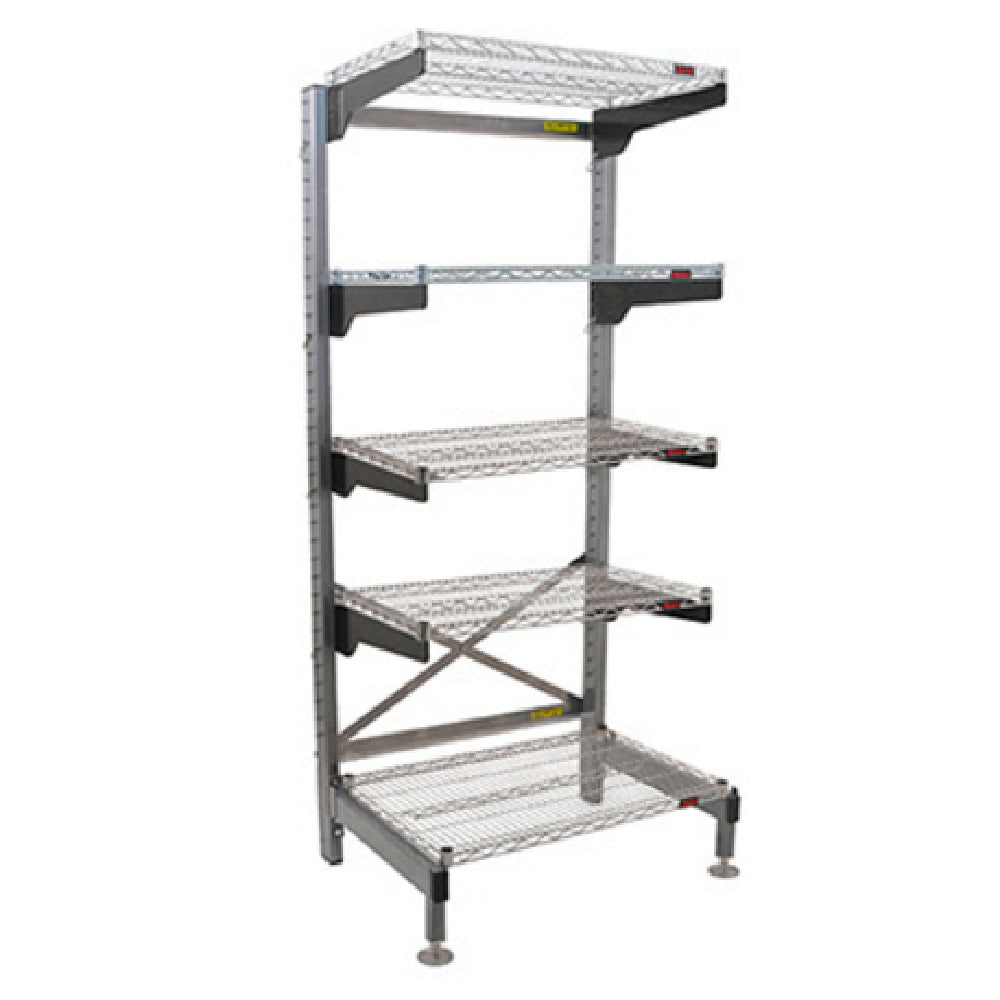 Eagle Q2466VG86-5 Q-LEVER Cantilever Shelving Unit 5-tier 70"W X 29"D X 86"H Overall Size