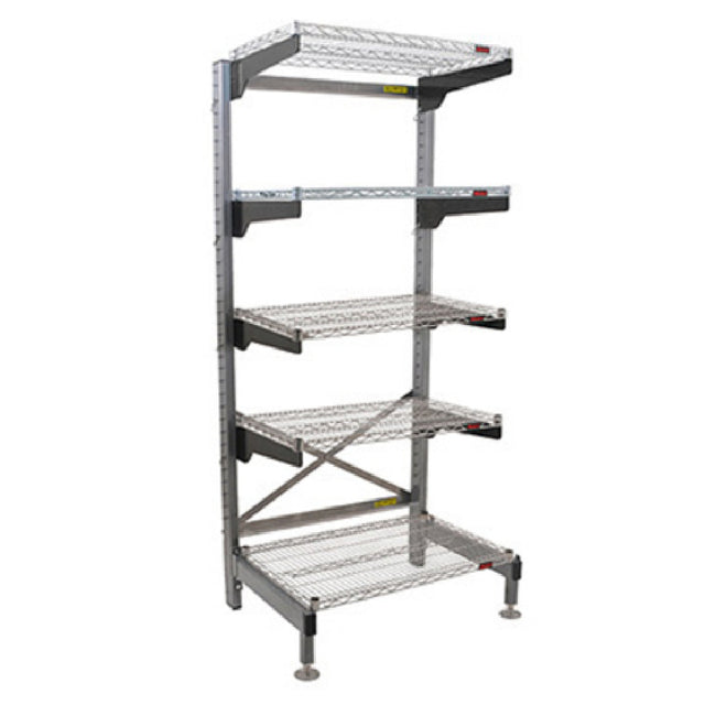 Eagle Q3048VG86-5 Q-LEVER Cantilever Shelving Unit 5-tier 52"W X 35"D X 86"H Overall Size