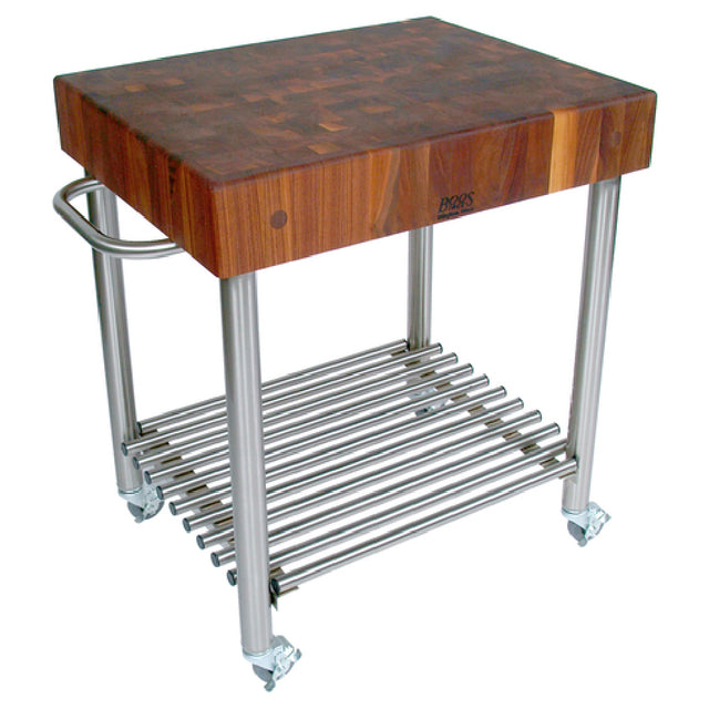 John Boos WAL-CUCD15 Cucina D'Amico Cart 30"W X 24"D X 35-1/2"H Overall Size 5" Thick End Grain Top