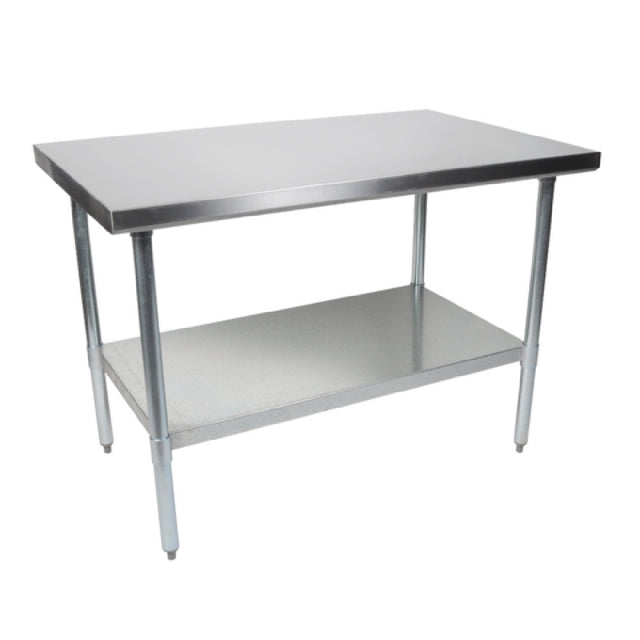 John Boos FBLG7224 Economy Work Table 72"W X 24"D 18/430 Stainless Steel Flat Top