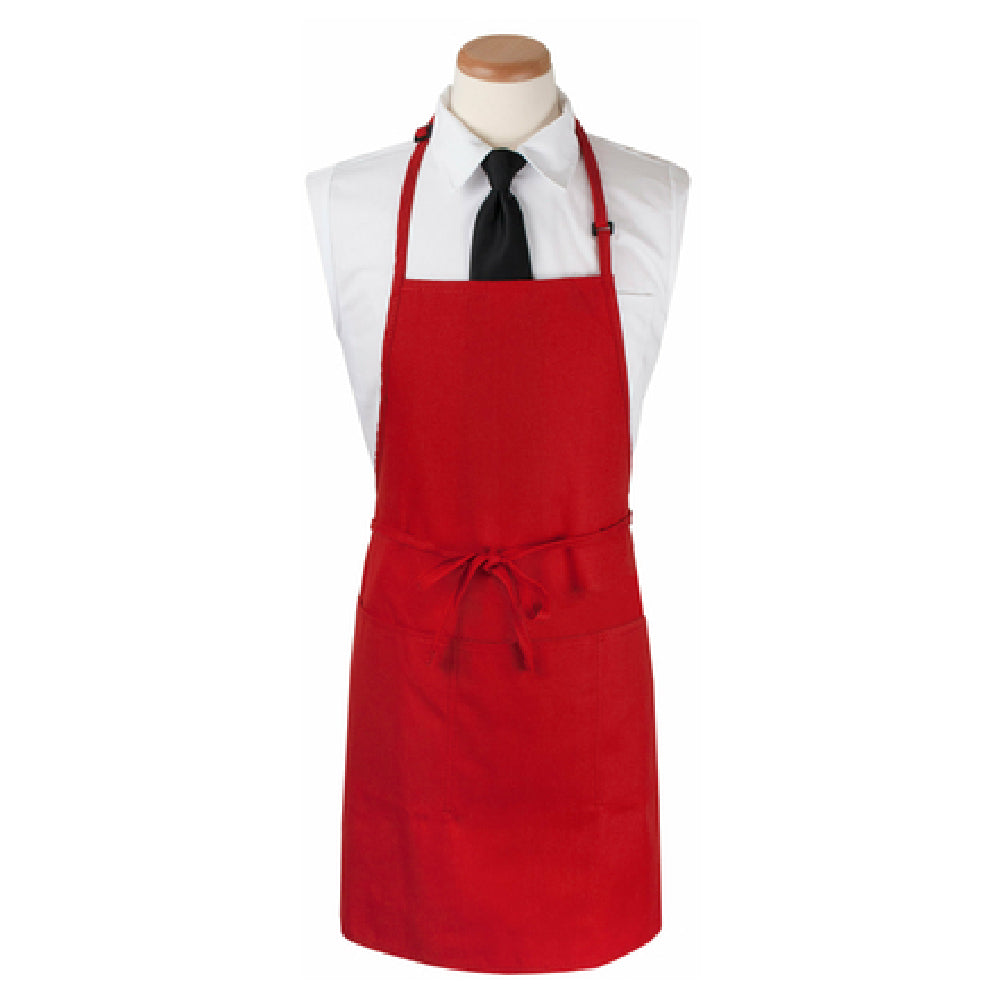 John Ritzenthaler Company 3PBIAELRD Ritz® Bib Apron 26" X 31" Extra Long 3 Front Pockets And Pen Pocket With Seamless Bottoms