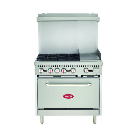 Hubert 140546 - (140546) Kratos® Gas Range, 36"W X 32-3/5"D X 60"H, Natural Gas