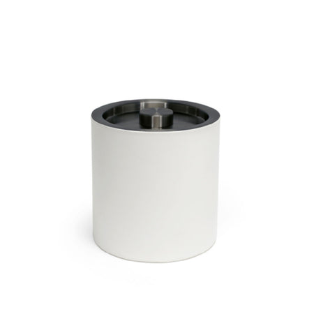FOH RIB025WHL21 3.5qt Round London Ice Bucket White With Brushed Stainless Lid