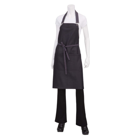 Chef Works ABWT051-PUB-0 Boulder Bib Apron 34"L X 30"W Towel Loop